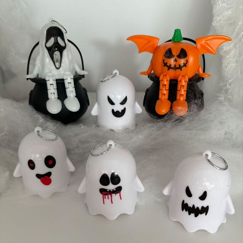 Halloween fantasma luces decorativas de terror colorido LED vela electrónica luz de noche ángel cara cara calabaza luz