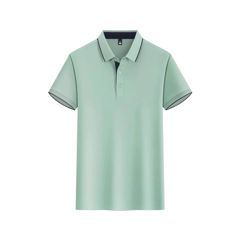 Polo de solapa de color a juego, ropa de trabajo personalizada, camiseta de manga corta transpirable, camisa publicitaria, mapa de impresión, borde de cinturón bordado
