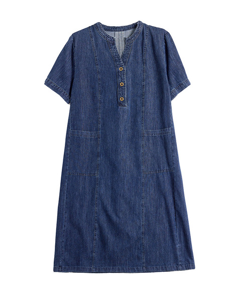 Retro thin summer denim dress