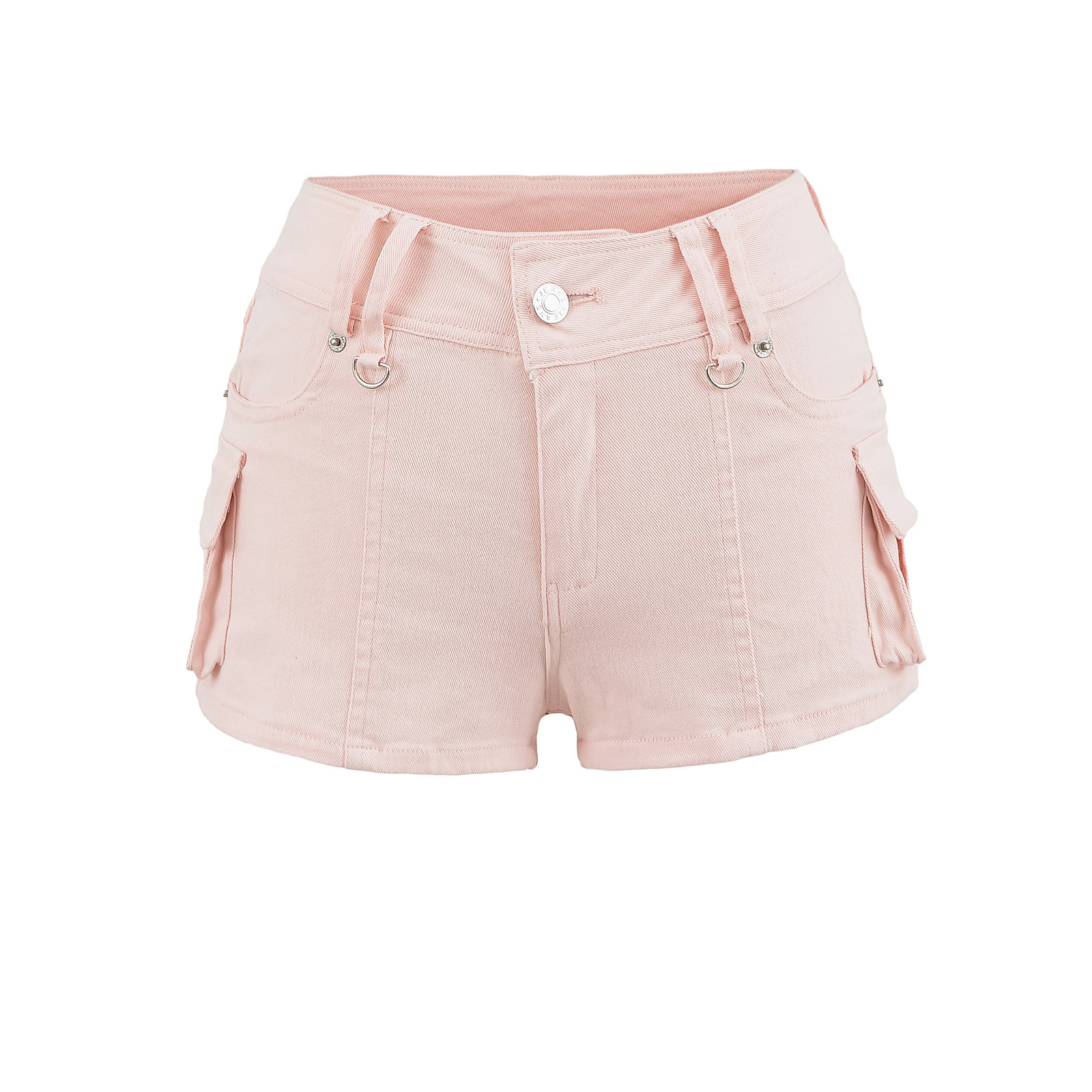 198-European and American Style Sexy Low-Waist Elastic Shorts for Women 2025 New Slim Stereo Flap Pocket Pants Casual Pants