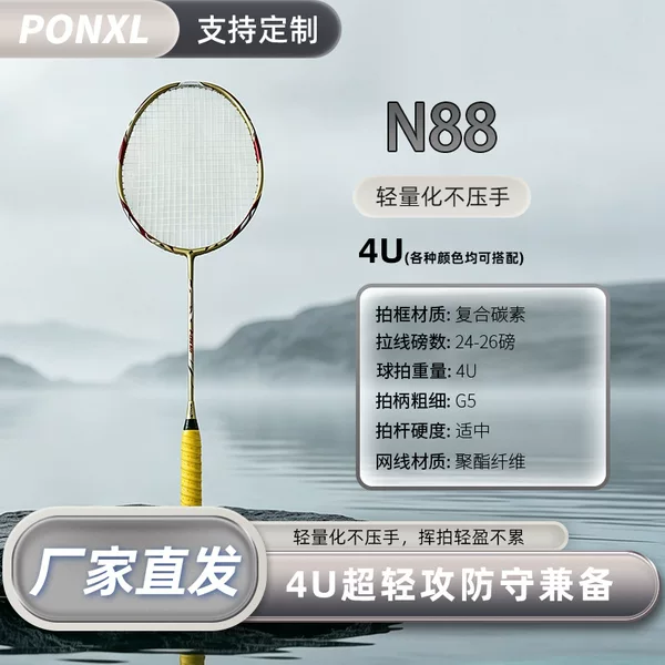 WEISITE Composite Carbon Badminton Racket for Teenagers, Ultra-Lightweight, Durable, All-Purpose Training Racket for Beginners