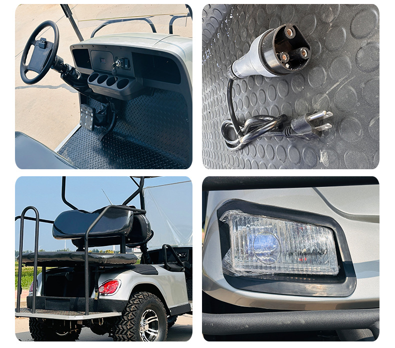 Electric Golf Cart Double-Row 4-Seater Sightseeing Vehicle Four-Wheel Patrol Vehicle Shuttle Bus Sales Office Source Factory