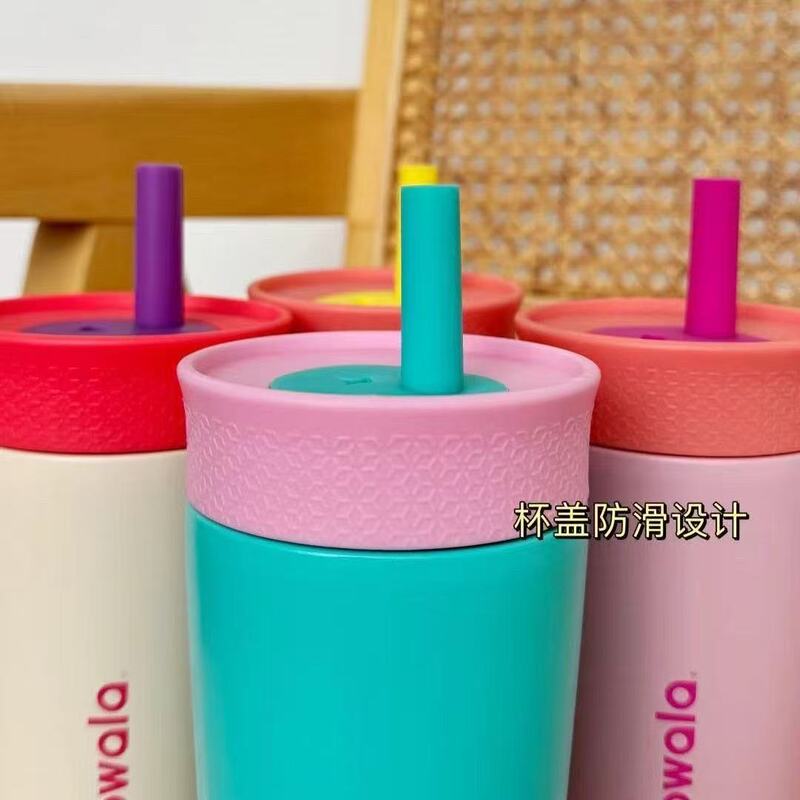 owala マカロン コーヒーカップ ミニ 12 オンス シリコン ストロー カップ ステンレス鋼断熱高価値ストロー カップ|undefined