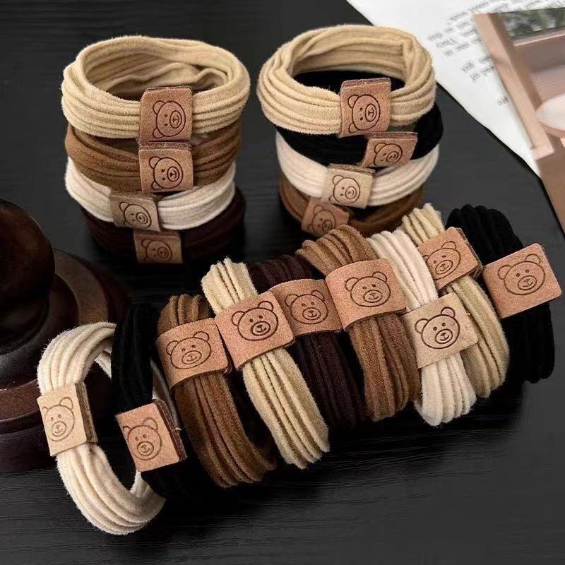 Banda de pelo de oso alta cola de caballo banda de goma corbata de pelo femenino cuerda de pelo alto elástico grueso bola gruesa cuerda de pelo accesorios para el cabello femenino image 6