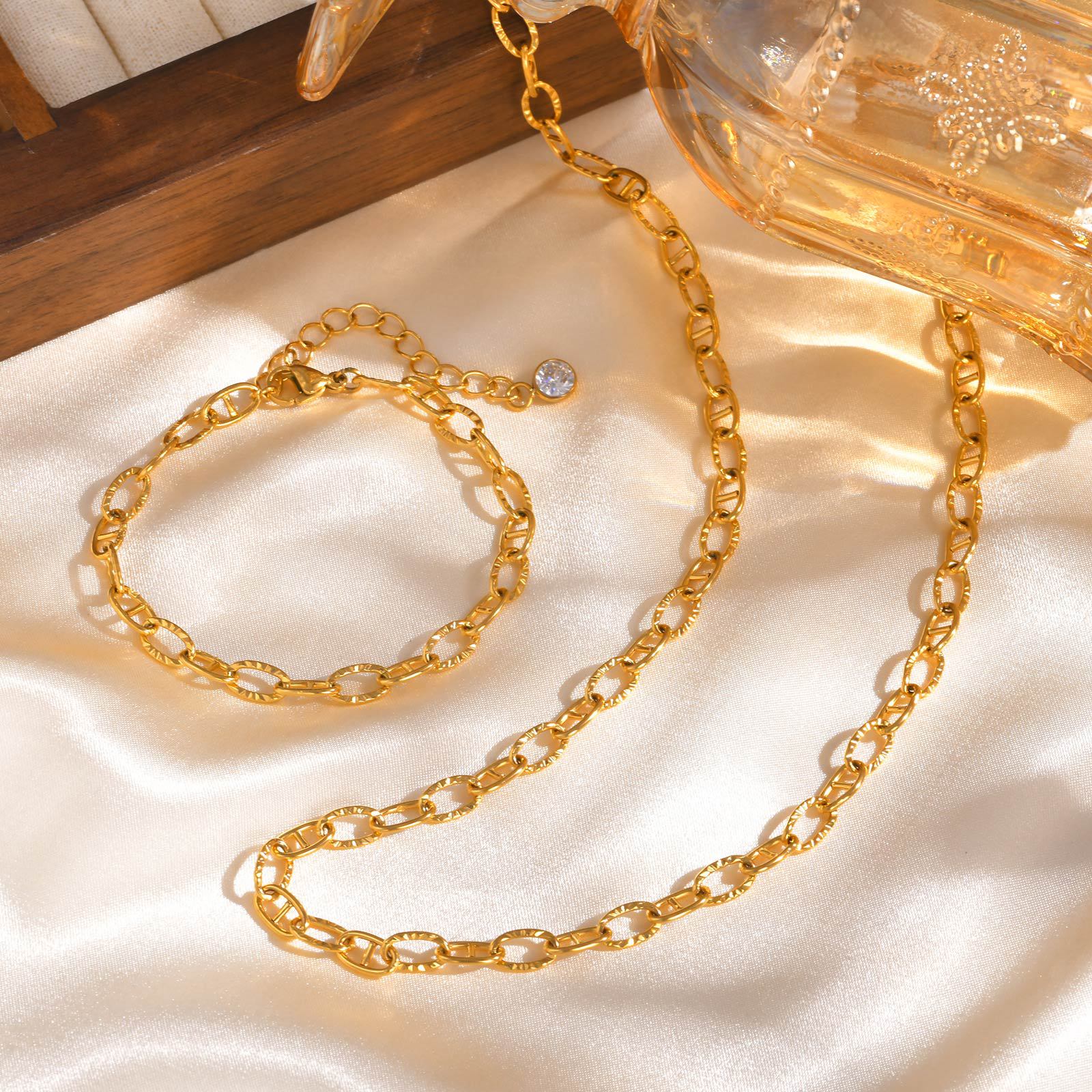 Golden bracelet stainless steel handmade