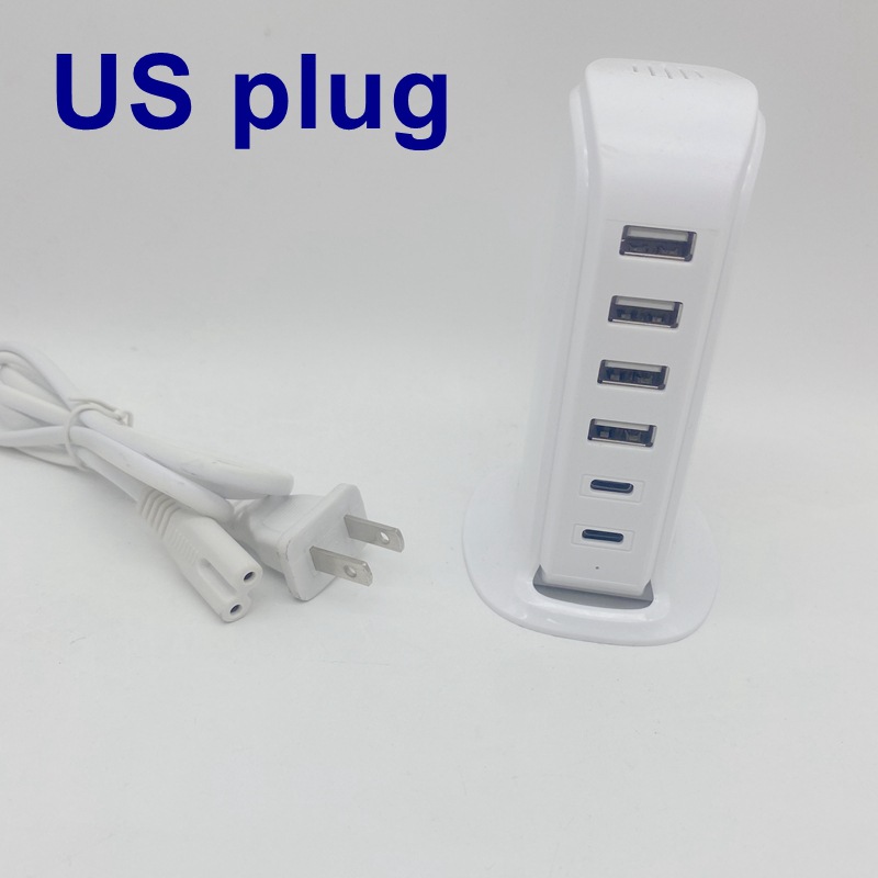 Cargador de múltiples funciones portátil de viaje de escritorio Tipo-c dual del cargador del velero del USB del multi-Puerto elegante