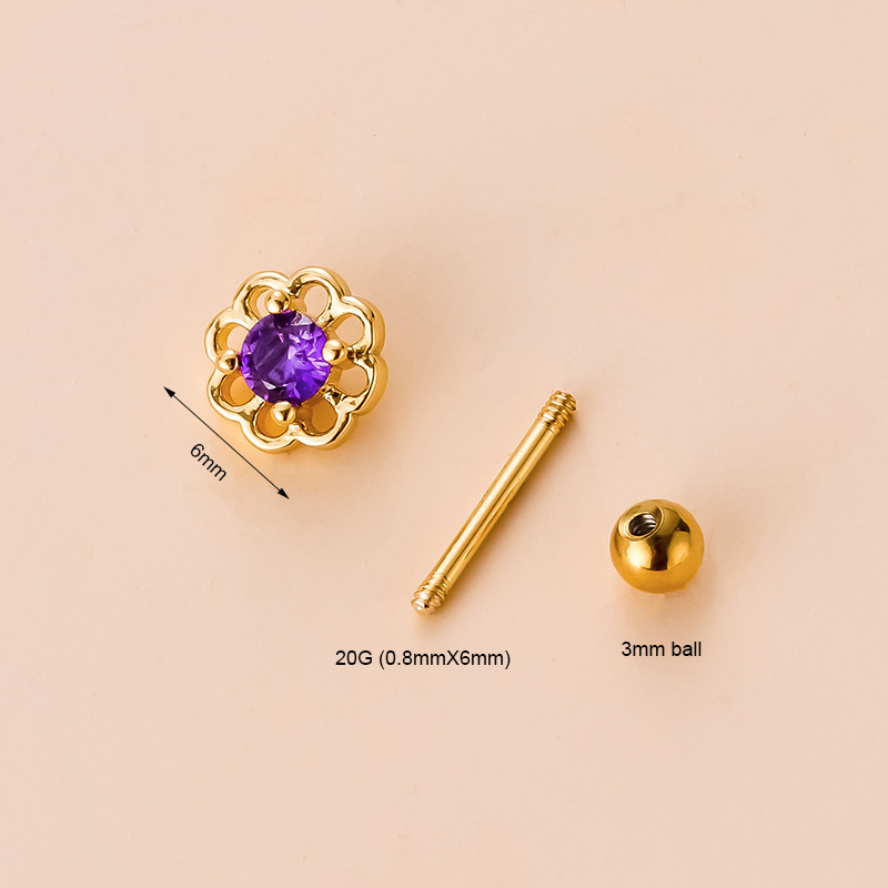 Fashion Flower Metal Plating Zircon Ear Studs