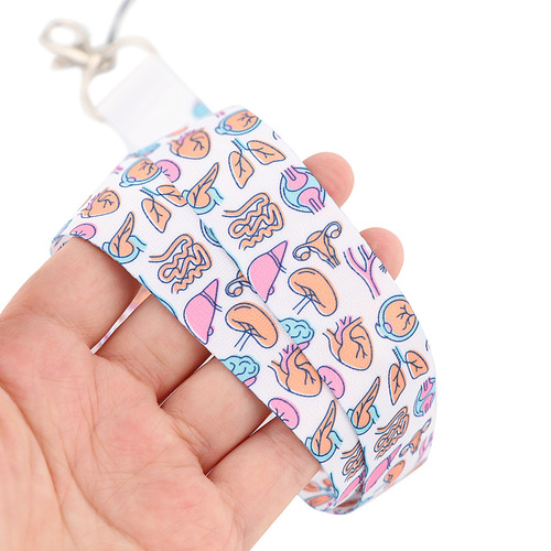 Human body system structure cartoon mobile phone rope ID card tag U disk hanging neck key chain lanyard medical student accessories