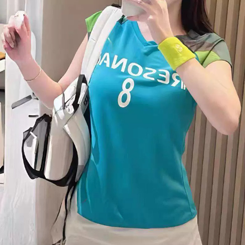 2025新款田口真彩新款羽毛球服女飞袖吸汗速干透气印字JP版大赛服|undefined