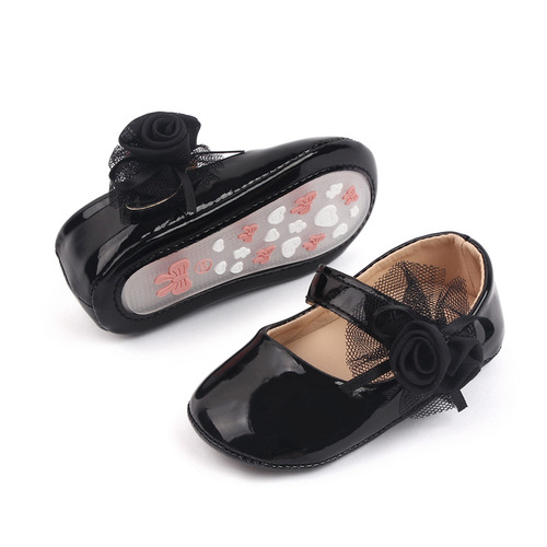 Spring and autumn 0-1 year old baby PU leather toddler shoes soft sole breathable baby shoes versatile princess shoes 2768