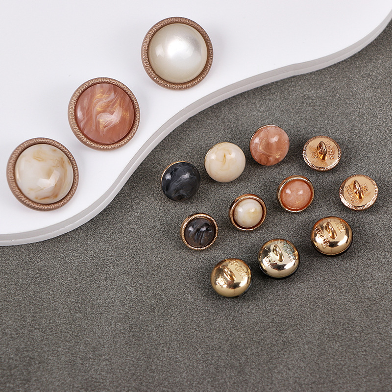 Metallic Chanel Style Foot Shirt Button Sand Gold Resin Cat's Eye Coat Button Windbreaker Coat Cardigan Button