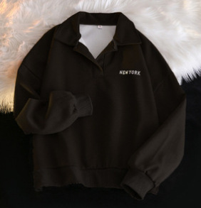 Estilo americano retro POLO collar suéter de manga larga para mujer primavera y otoño Delgado 2022 Nuevo estilo coreano suelto abrigo superior a juego image 10