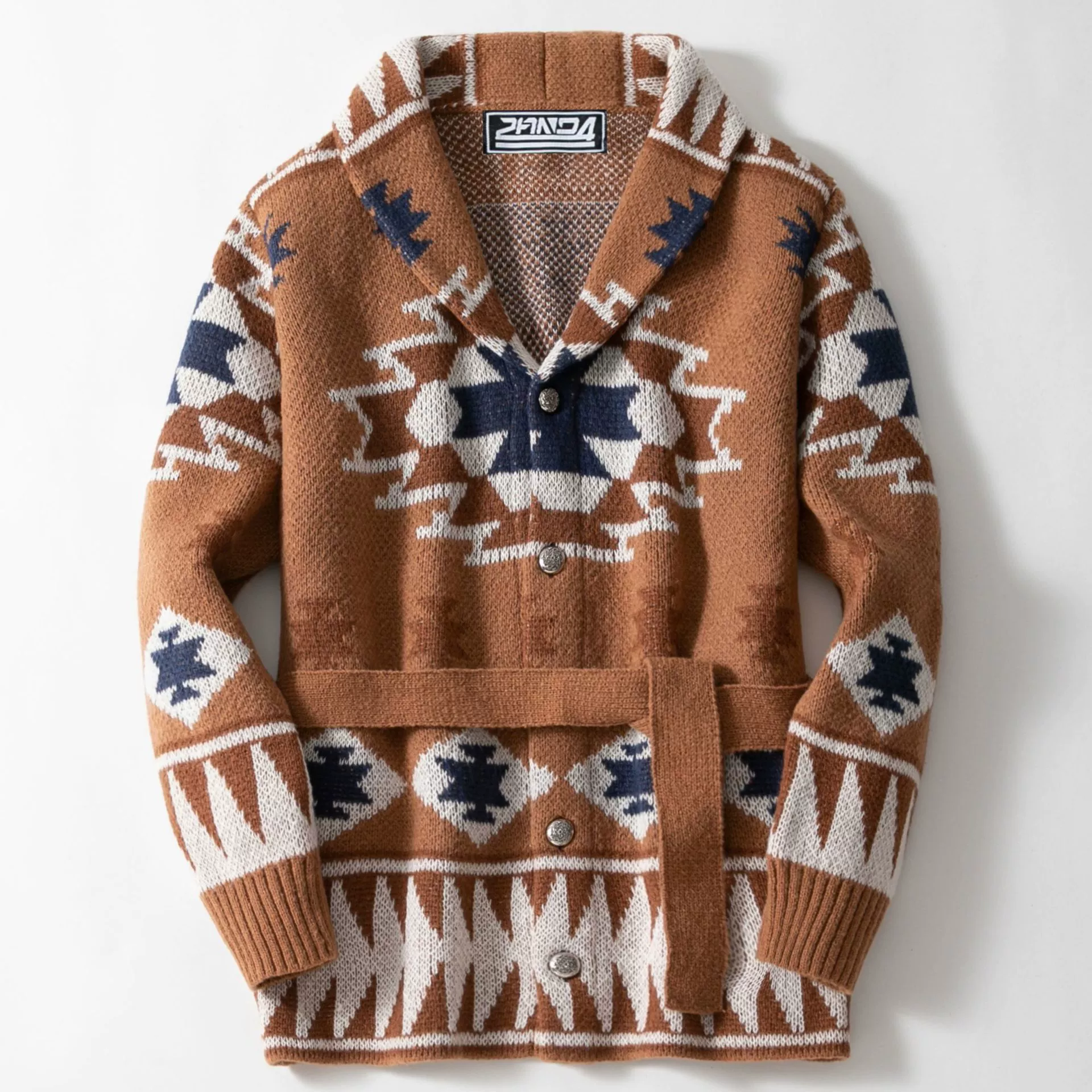 Европейский и американский мужской сверхпрочный жаккардовый свитер Amazon осенне-зимний утолщенный кардиган на шнуровке свитер пальто SY0001