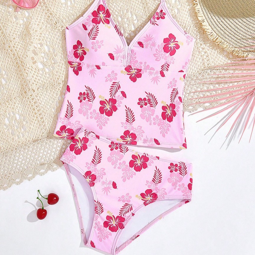 Bikini Swimsuit Set For Big Girls New Arrival Two Piece Beachwear Cotton Polyester Summer Swimwear_voghion.com