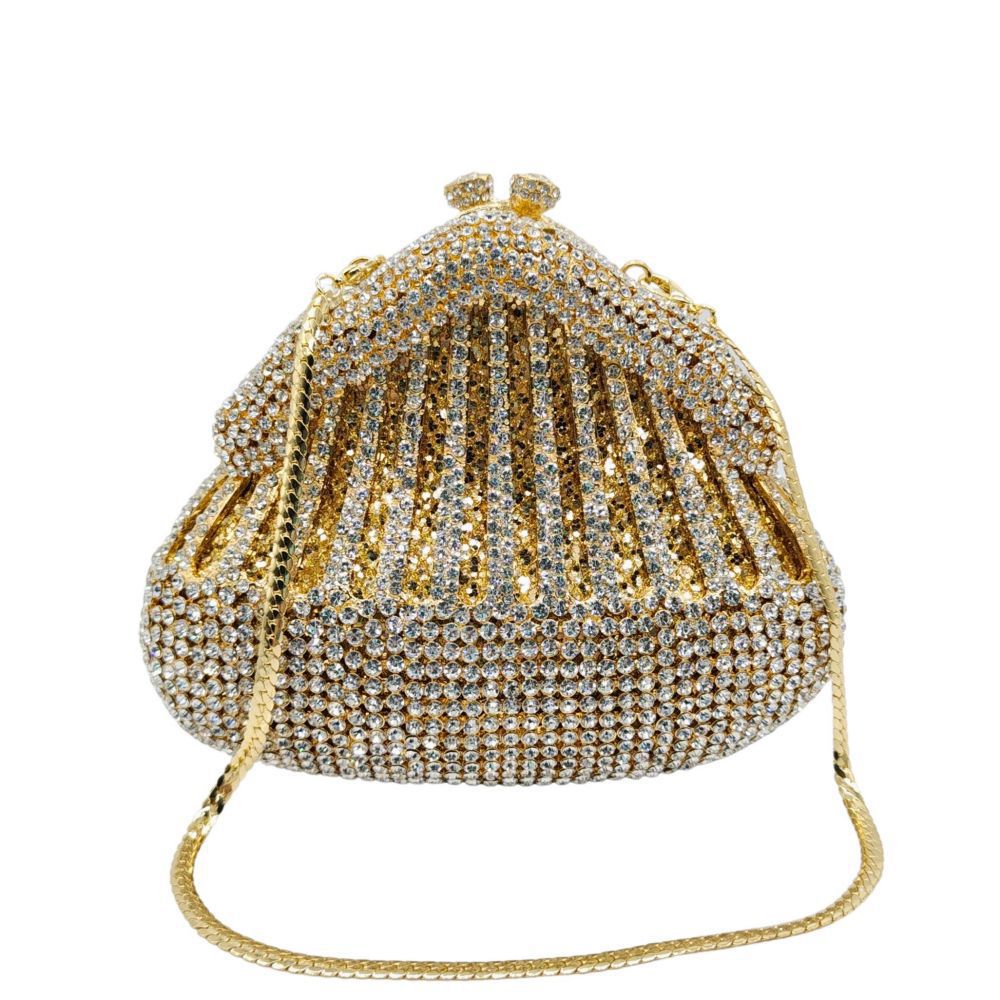 Nuevo paquete de banquete de diamantes transfronterizo bolsas de banquete de diamantes bolsas de mano bolsas de mujer Rhinestone bolsa plata dura