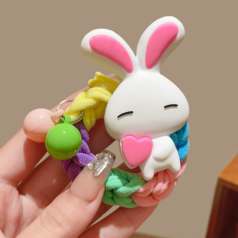 Sanrio colorido tejido de otoño e invierno para niños cuerda de pelo de dibujos animados linda chica banda de goma tocado alto elástico diadema duradera