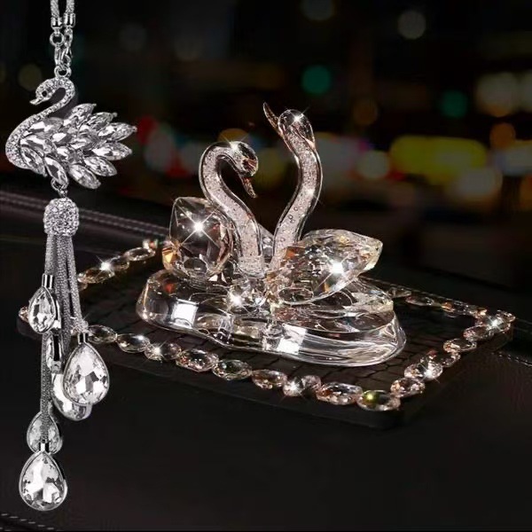 Car Dashboard Decoration Perfume, Creative and Unique, Popular on Tiktok, Goddess Style Crystal Swan