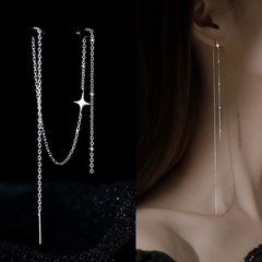 Stylish and Fashionable Four-Pointed Star Earrings with a Unique Instagram Cool Style, Long Earrings with a Sense of Elegance, Wholesale Women's Jewelry