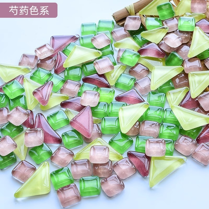 200克diy多元闪粉马赛克集合水晶自由石玻璃儿童手工材料颗粒|undefined