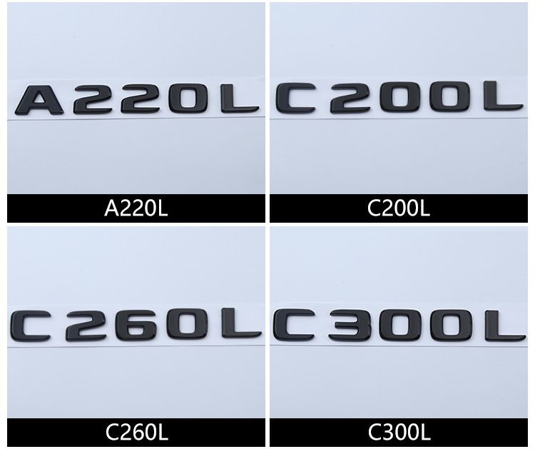Mercedes-Benz A180L car stickers, A220L car emblems, C260L lettering, E300L modification, E320L rear emblem, S350L emblem