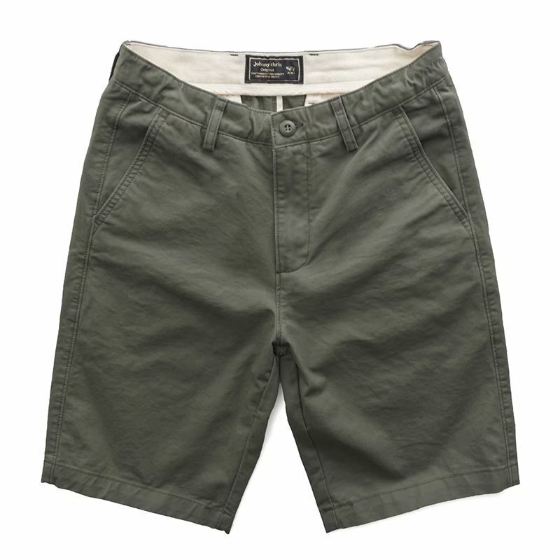 Pure Cotton Generation Summer Washed Men's Casual Shorts Trendy Men's Cotton All-match Slim-fit Work Dress Pants with Self-retention