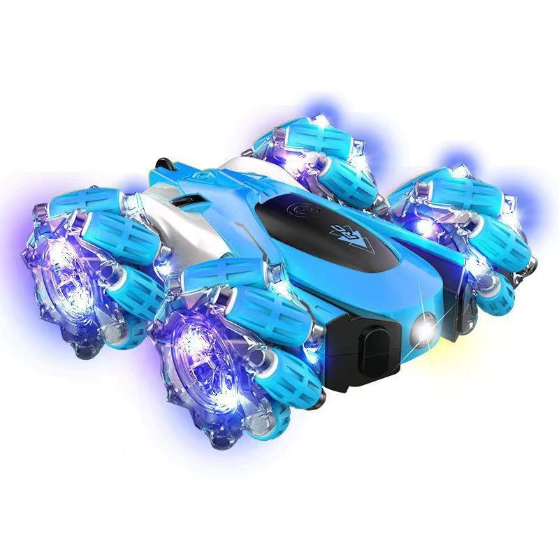 Coche de control remoto transfronterizo Coche de control remoto de doble cara Rueda luminosa con música Deriva truco Niños niño coche de juguete