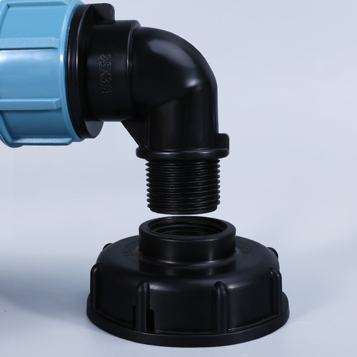 IBC tote drum connector series accessories: PE pipe fittings, elbows, equal-diameter straight tees, and tote drum series connectors