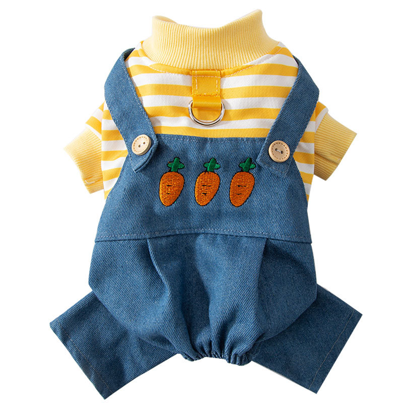 Otoño e Invierno zanahoria Oso Polar bordado perro monos medio y pequeño perro de cuatro patas ropa gato mascota ropa