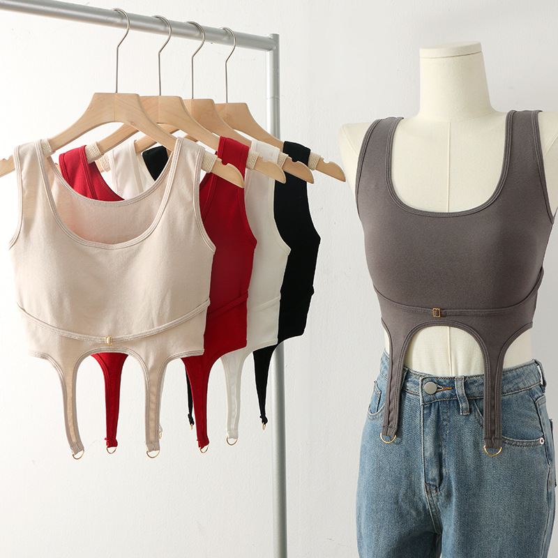 Belleza espalda camisola chic de las mujeres irregulares chica caliente ropa exterior ropa interior Copa fija todo partido tubo inferior superior Chaleco de las mujeres