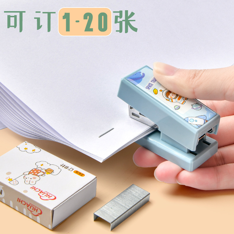 クリエイティブミニホッチキス学生アニメかわいい携帯トランペットホッチキス事務文房具用品工場卸売り|undefined