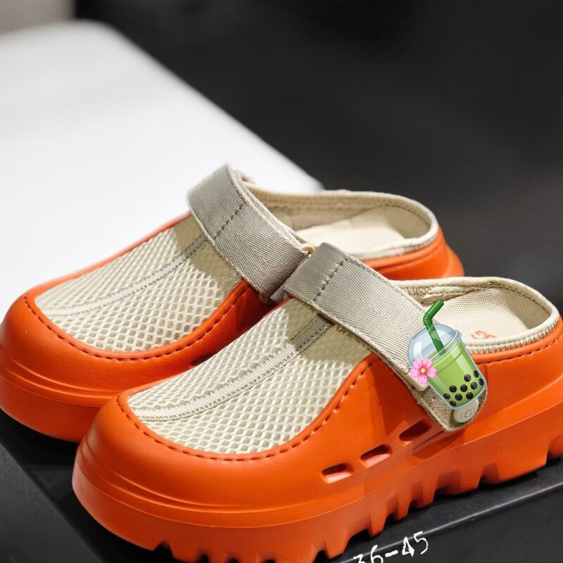 2026 Putian Summer Mesh Breathable Closed-Toe Slippers for Men and Women, Thick-Soled, Height-Increasing, Lightweight Slip-On Outdoor Half Slippers