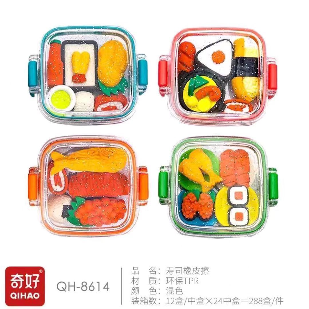 Qi muchos dibujos animados lindo borrador de forma estudiante de escuela primaria lápiz corrección borrador limpio no marcado borrador