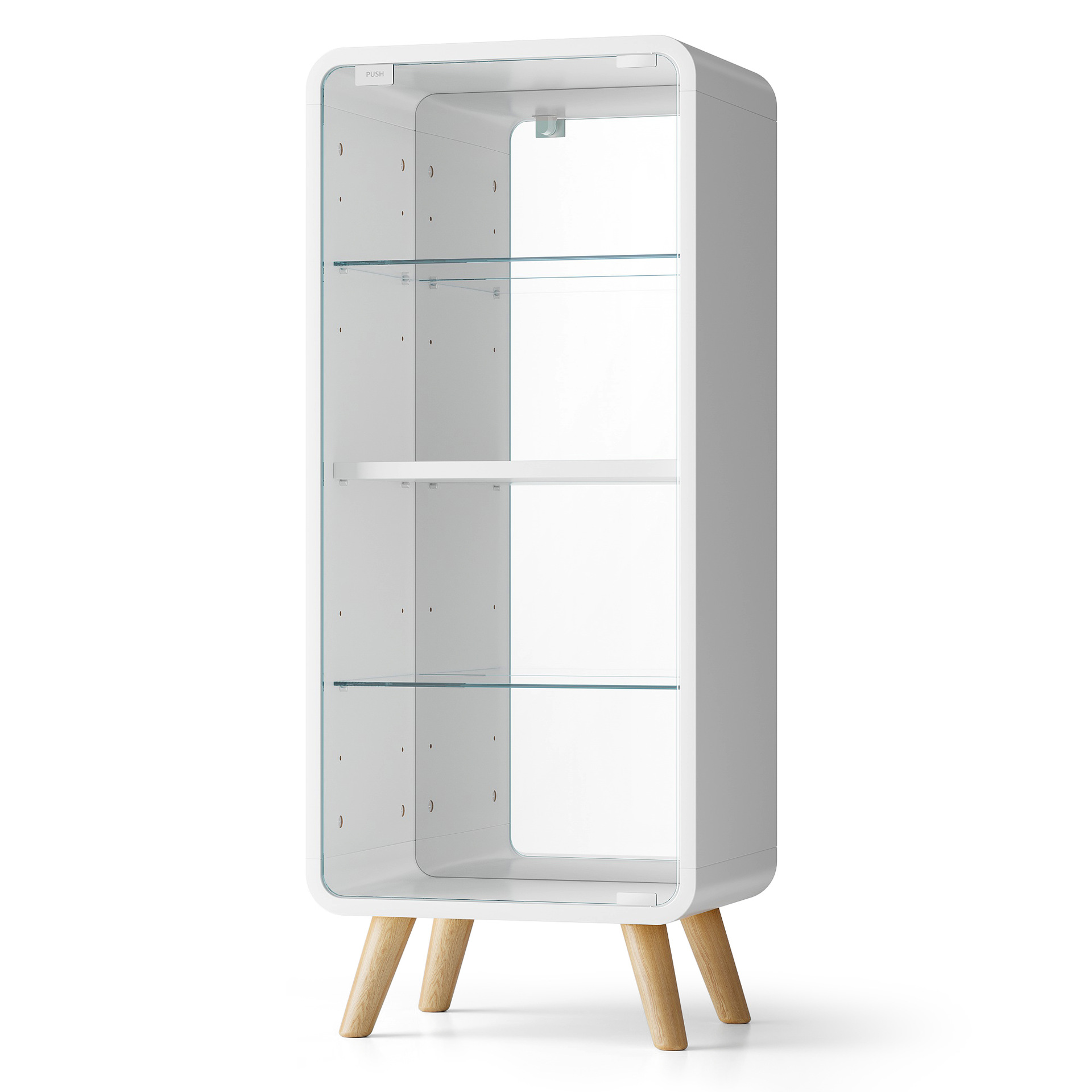 日本亚马逊收藏玻璃显示柜4级高度可调节手办收纳强化玻璃柜现货