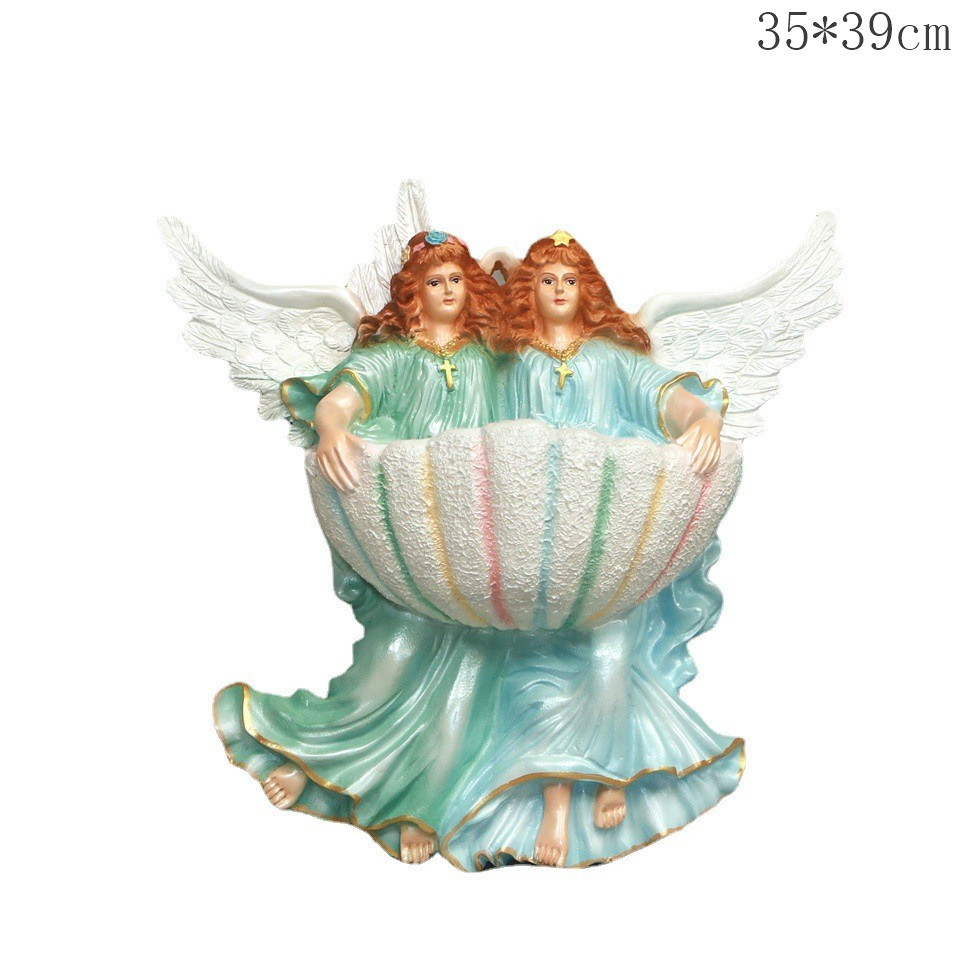 35 * 39cm doble ángel piscina de agua sagrada mira la luz personaje iglesia regalos familia sala de estar colgante artesanía 30 - 40