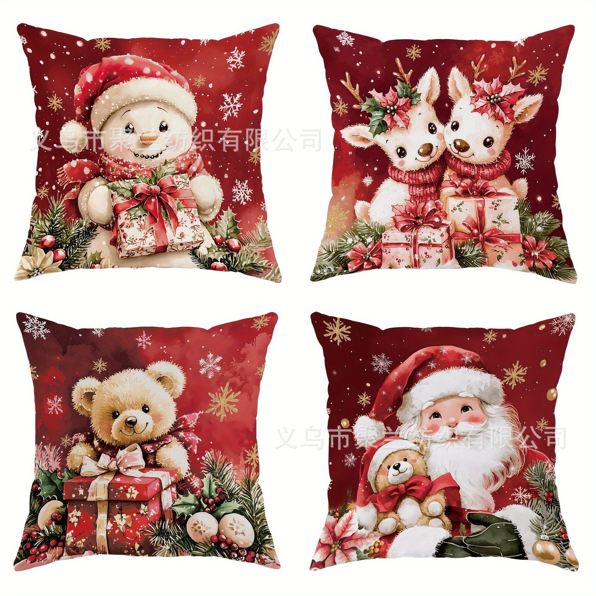 Navidad encontrada explosión abrazo funda de almohada festivales conejo alce decoración sofá atmósfera sensación de lino funda de cojín al por mayor image 50