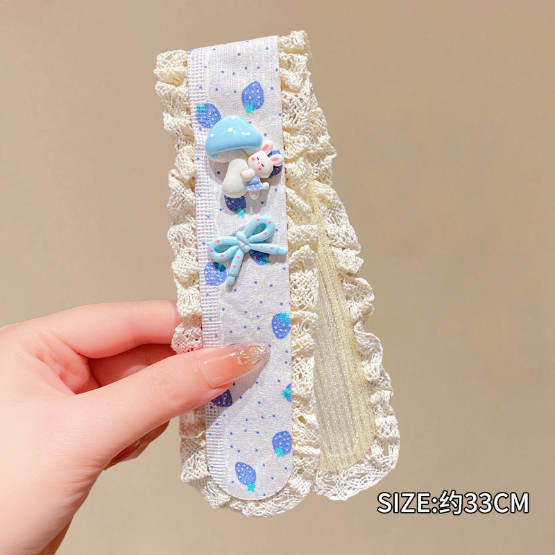 3# イチゴキノコウサギベルクロ - 約13.2cm* 布+アクリル