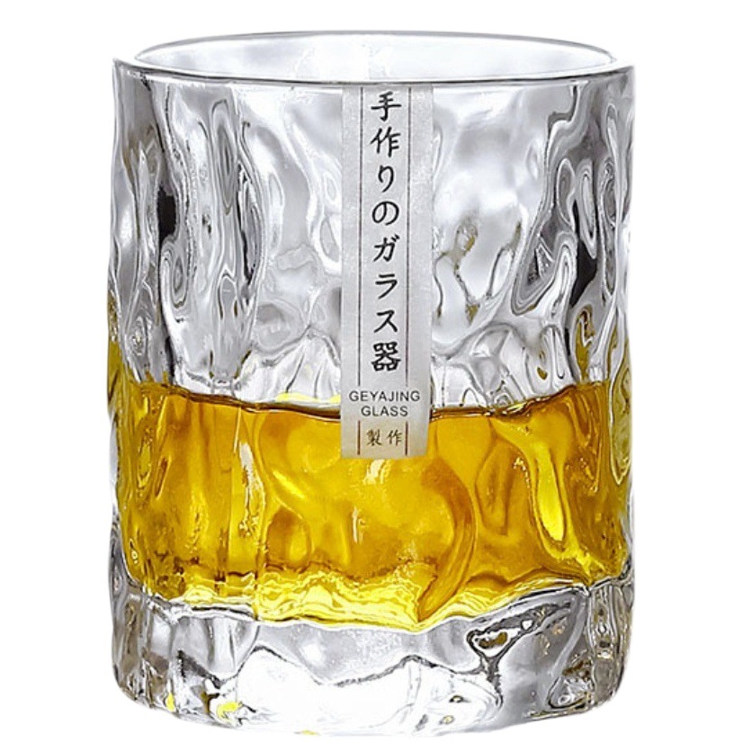 Colección hecha a mano estilo japonés martillado vino extranjero vidrio whisky vino vidrio hogar glaciar cerveza vidrio congelado taza de vidrio