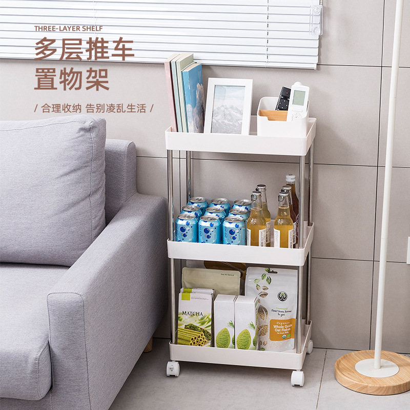 Piso sala de estar espacio de almacenamiento rack de almacenamiento de múltiples capas rack hogar dormitorio cocina baño carro rack de almacenamiento