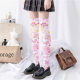 Printed stockings thin women's spring and autumn Japanese Lolita cute anime over-the-knee long white velvet socks