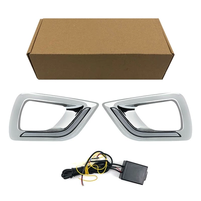 Suitable for 15-19 Nissan Navara Daytime Running Lights (Gündüz işıqları) - electroplated-two-tone-standard-white-light-sequential-amber-turn-signal-left-right-set