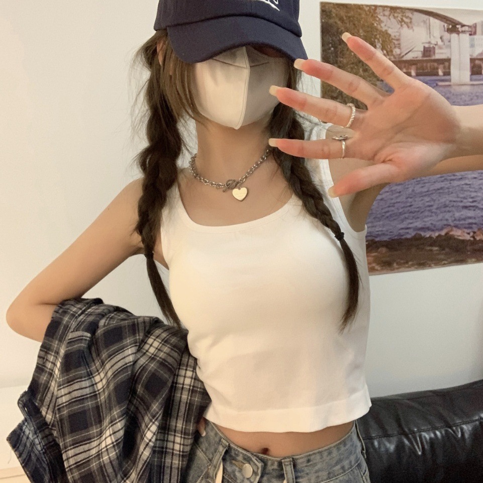 Camisola de las mujeres taza fija con almohadilla en el pecho primavera y verano nuevo tubo superior ropa interior corta deportes belleza volver tocar fondo superior moda