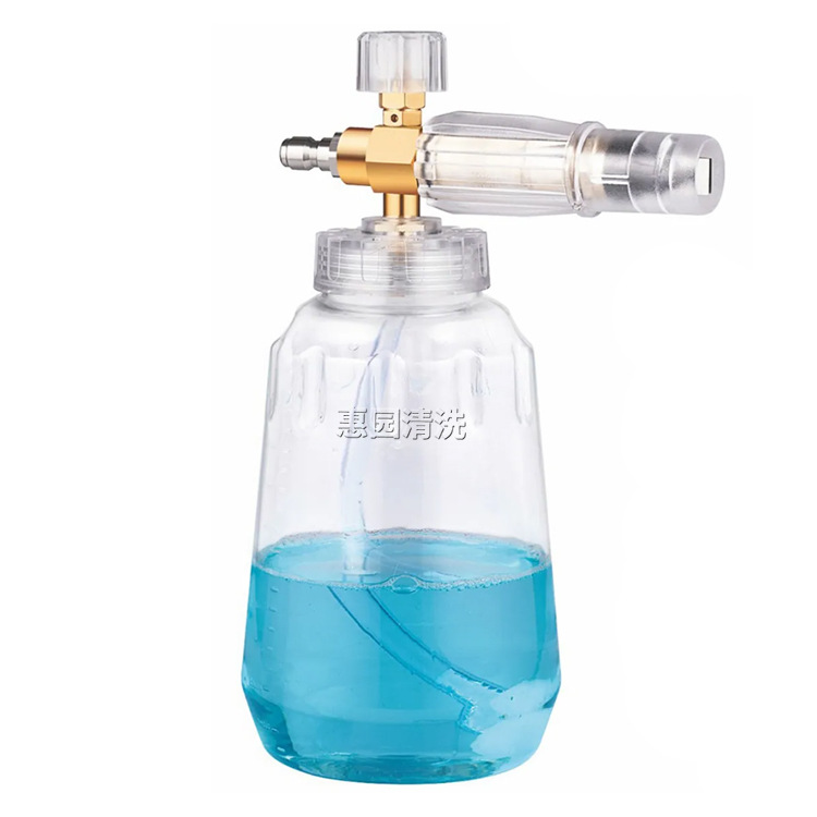 跨境新款PA透明泡沫壶高压洗车机水枪头大瓶口扇形喷壶清洗机配件