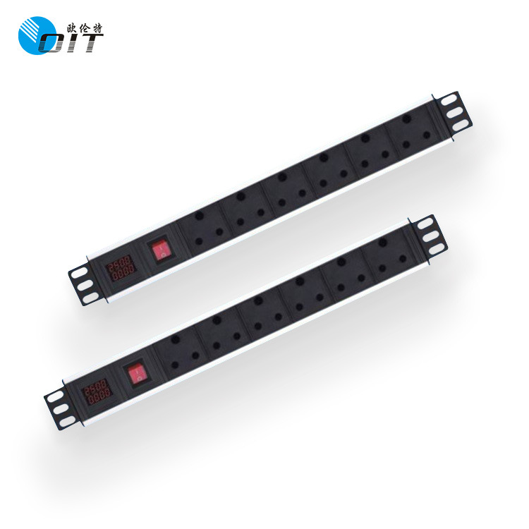 南非19英寸PDU机柜插座PDU电源插座东莞欧伦特厂家供应6位LCD双显