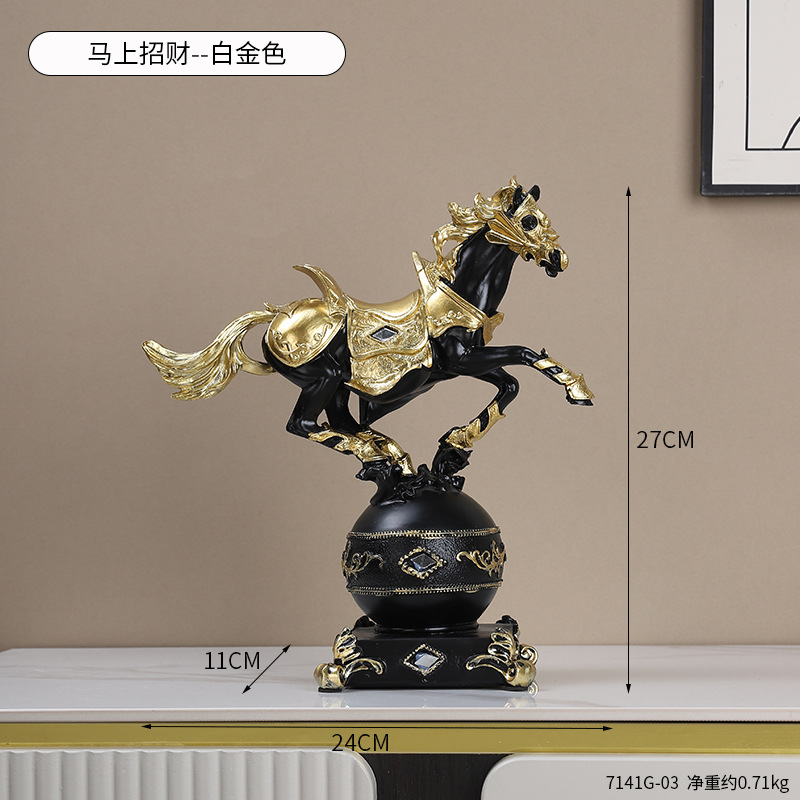 Horse to Success Ornaments Immediate Wealth Resin Crafts Home Living Room Entrance Wine Cabinet Office Decorations