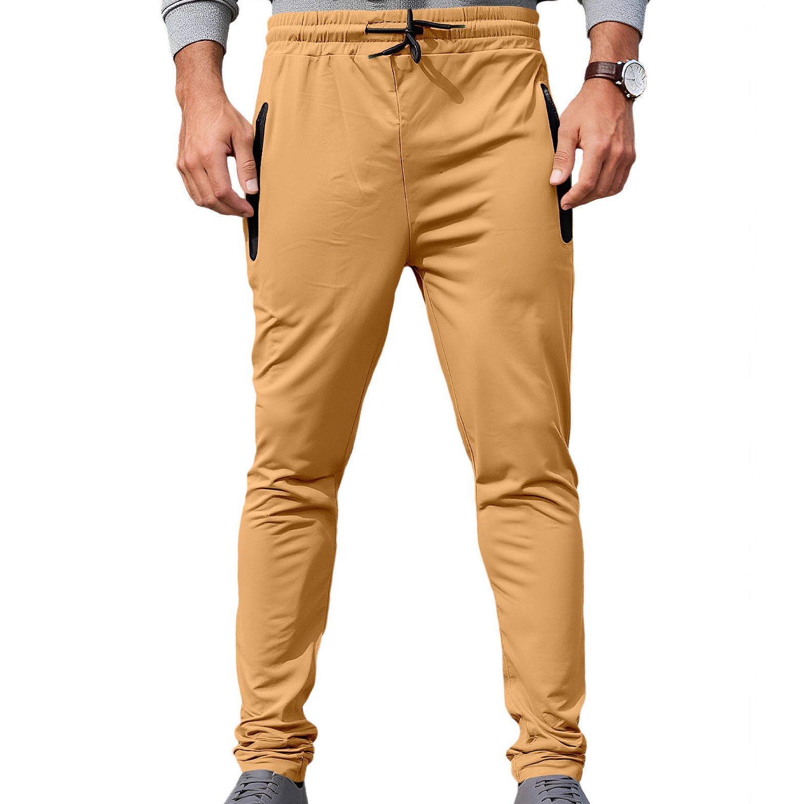26 Cross-Border Herren-Jogginghose aus lässigem, sportlichem Material mit lockerer Passform, Kordelzug im Bund, schnelltrocknend_voghion.com
