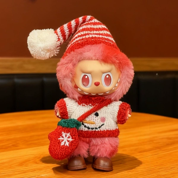 LBB-Christmas snowman crocheted sweater three-piece set