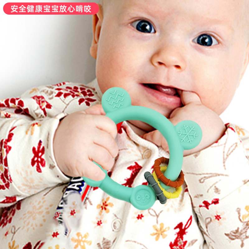 Nuevo juguete de mordida para bebés, mordedor de silicona