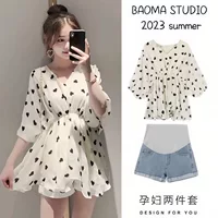 Summer clothing for pregnant, shiffon set, high-quality style, Korean style, Chanel style