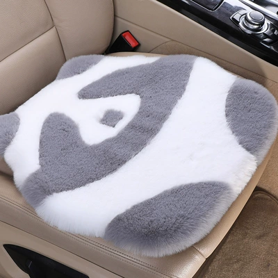 New Winter Car Plush: Wool pad - gray-panda-single-pad