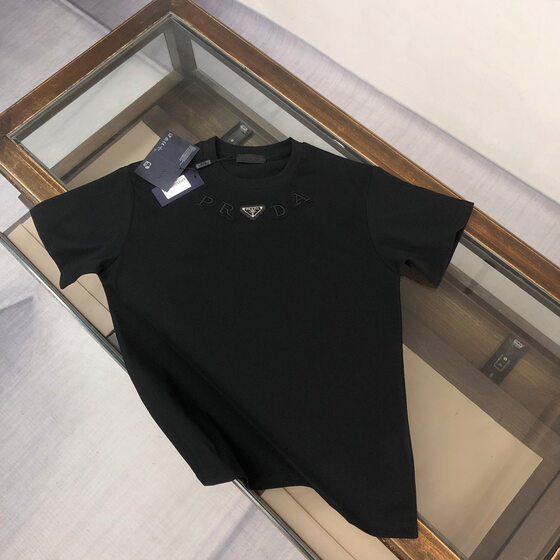 The original PRD home short sleeve T-shirt 2025 triangle standard men's loose Joker men's bottoming shirt a generation of hair